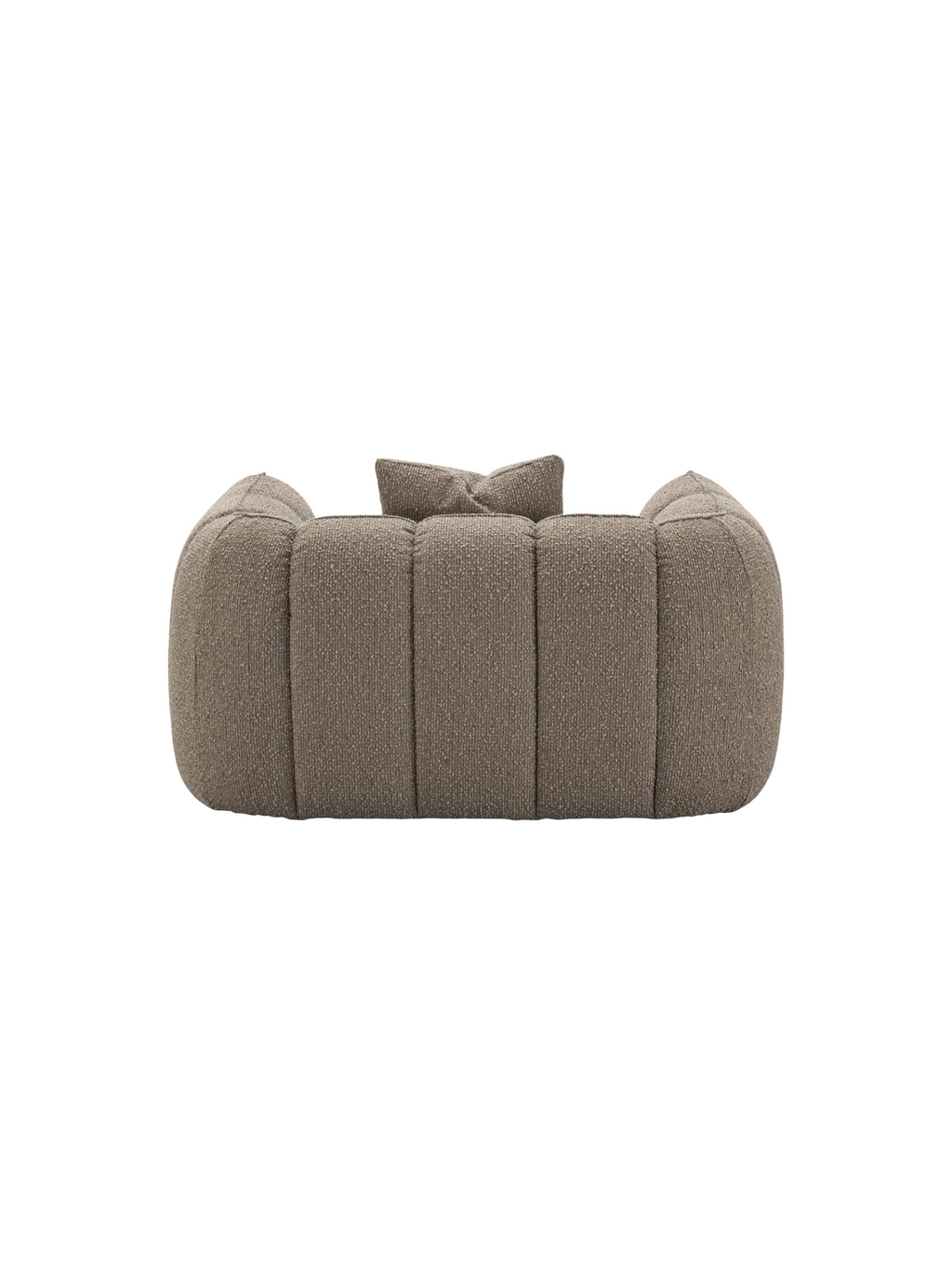 Fauteuil en tissu mocca chunky et bois