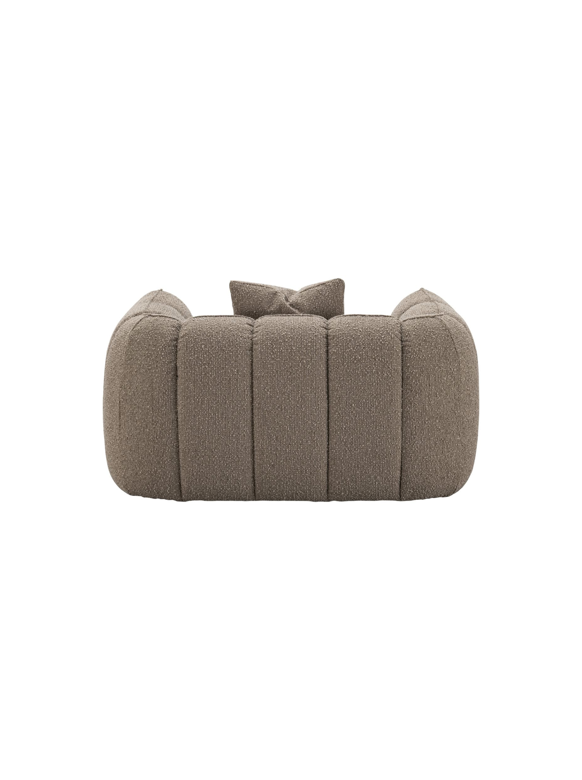 Fauteuil en tissu mocca chunky et bois