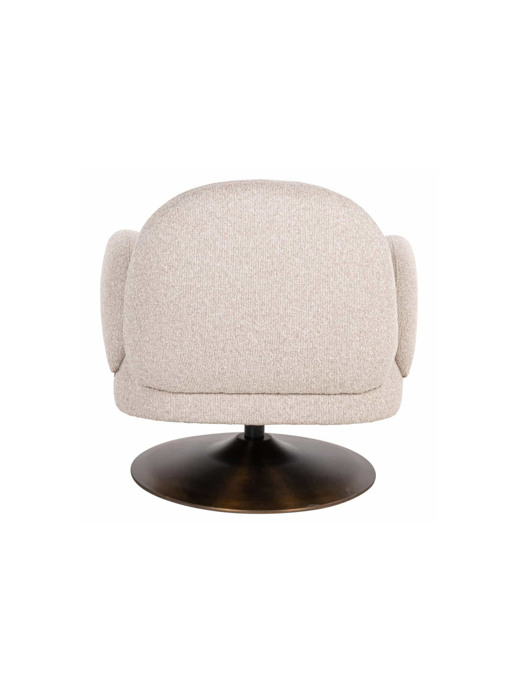Fauteuil pivotant en tissu biscotti et bois