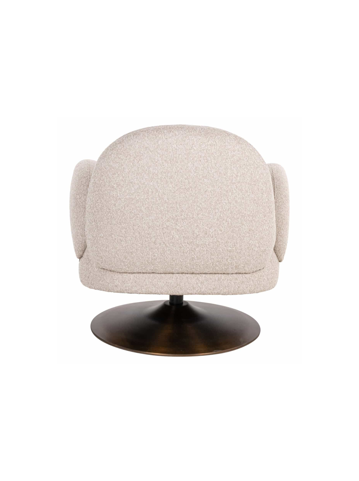 Fauteuil pivotant en tissu biscotti et bois