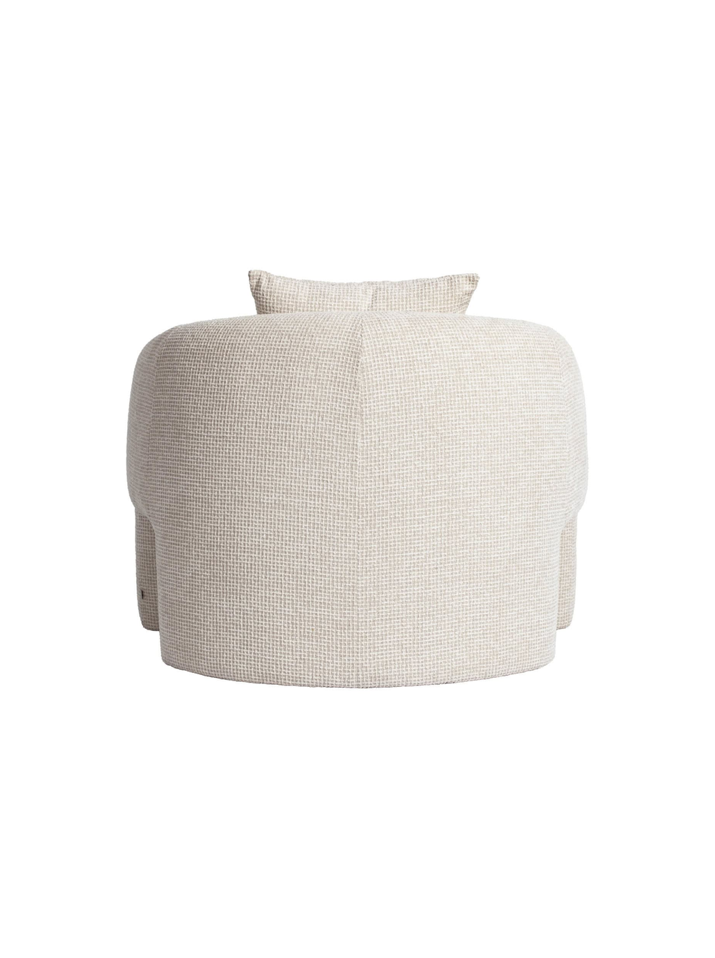 Fauteuil en tissu beige blockweave et bois