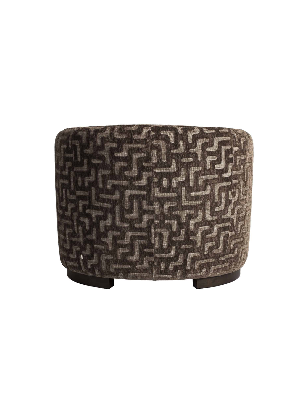 Fauteuil en tissu brown labyrinth et bois