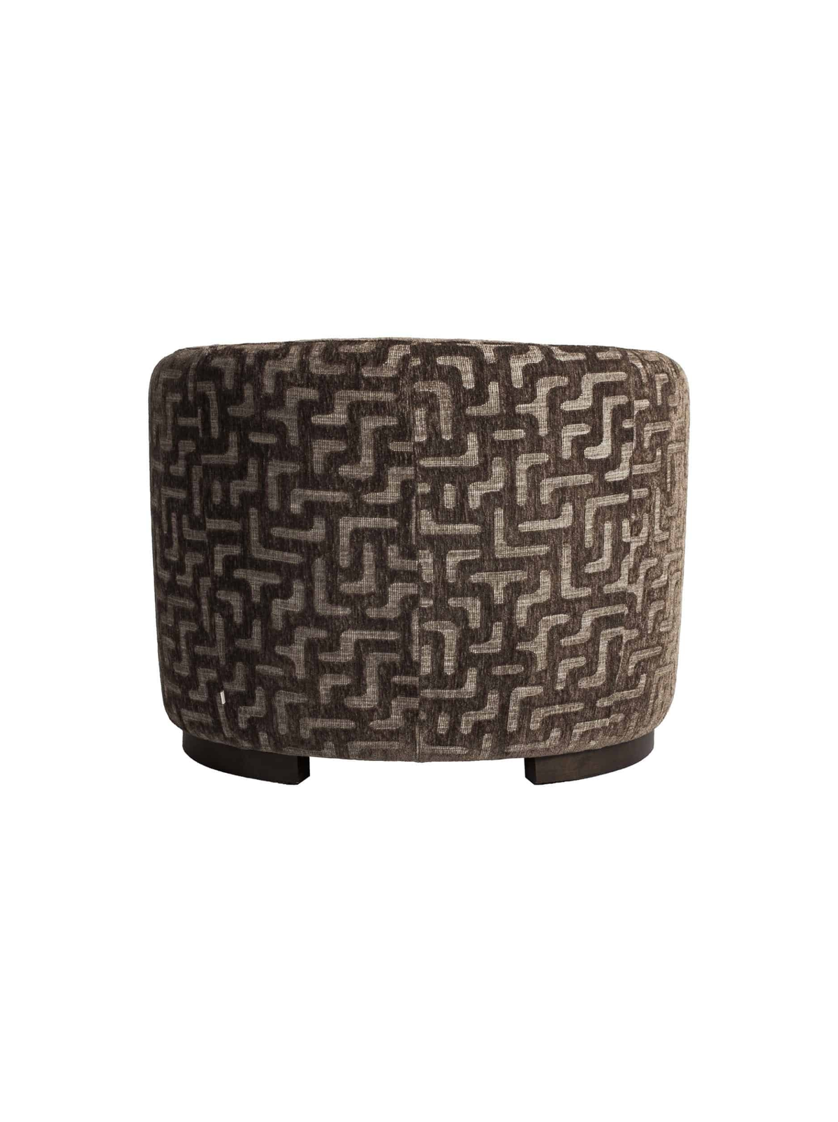 Fauteuil en tissu brown labyrinth et bois