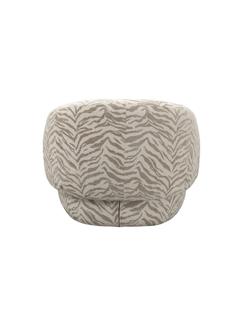 Fauteuil pivotant en tissu beige tiger et bois