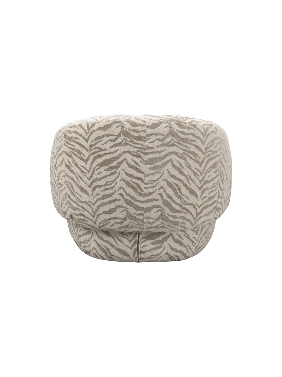 Fauteuil pivotant en tissu beige tiger et bois