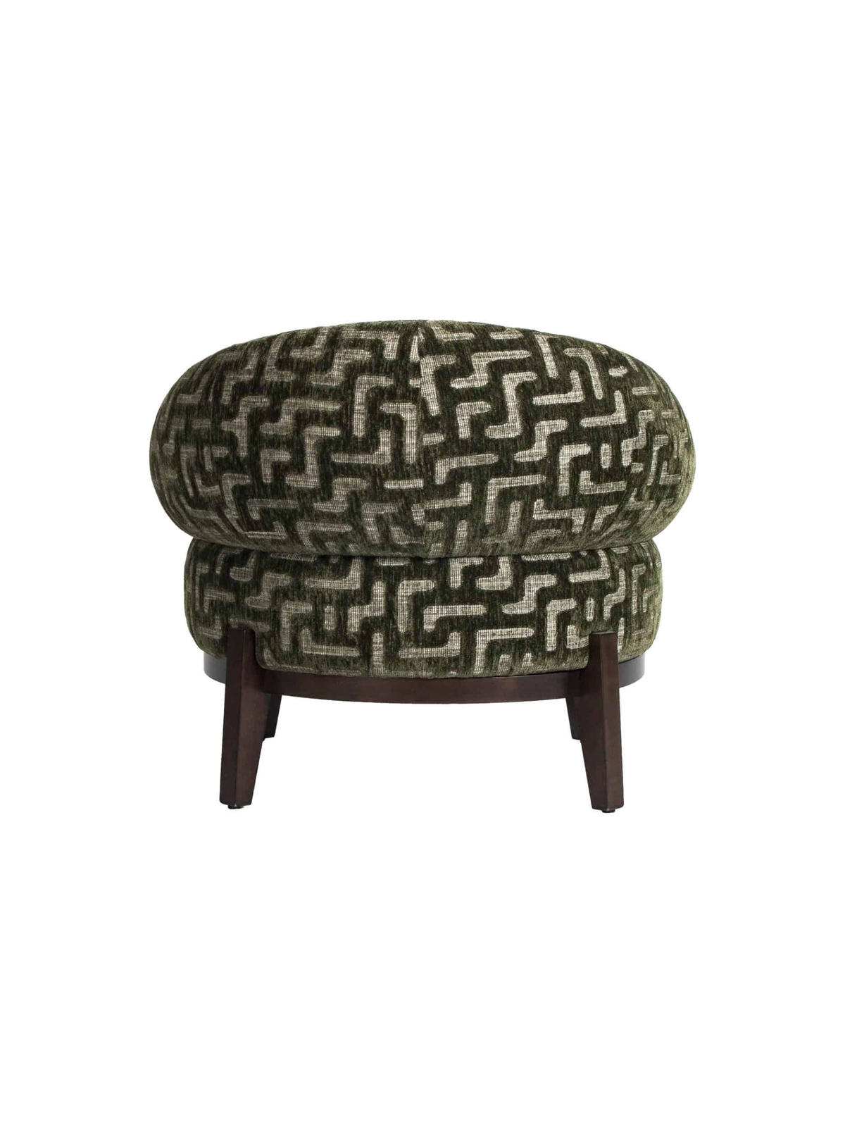 Fauteuil en tissu moss labyrinth et bois