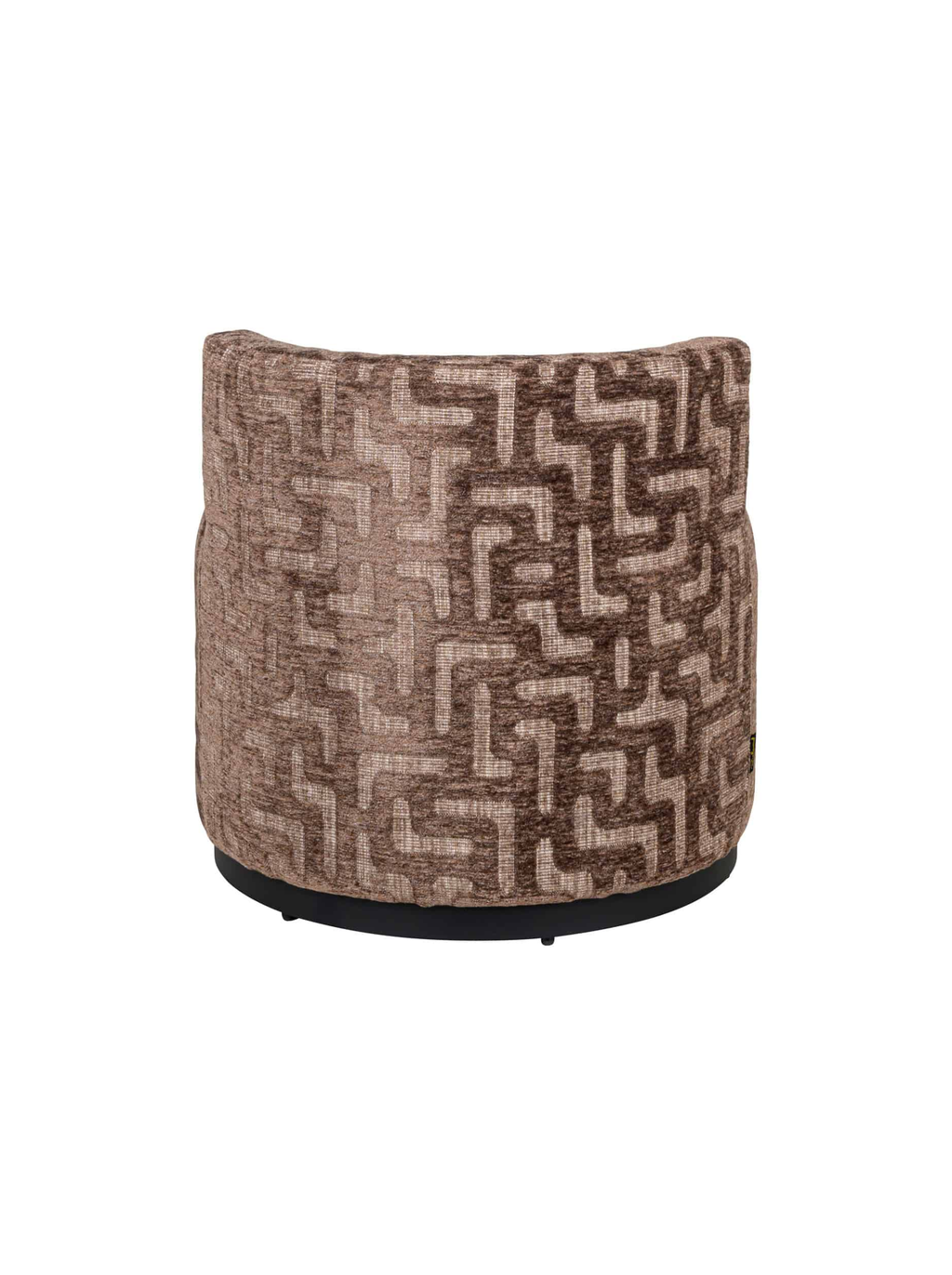 Fauteuil en tissu brown labyrinth et métal