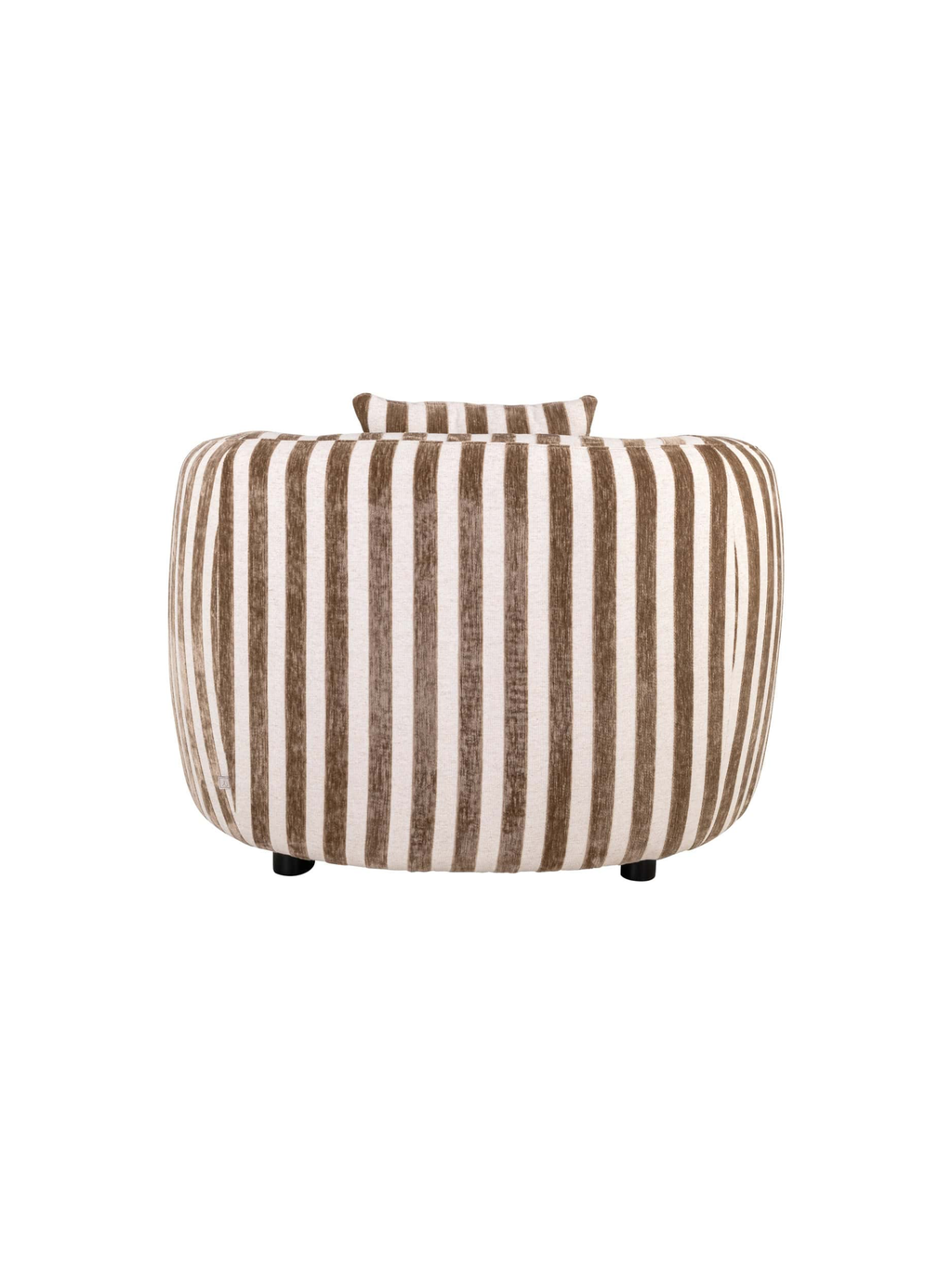 Fauteuil en tissu stripes sand et bois