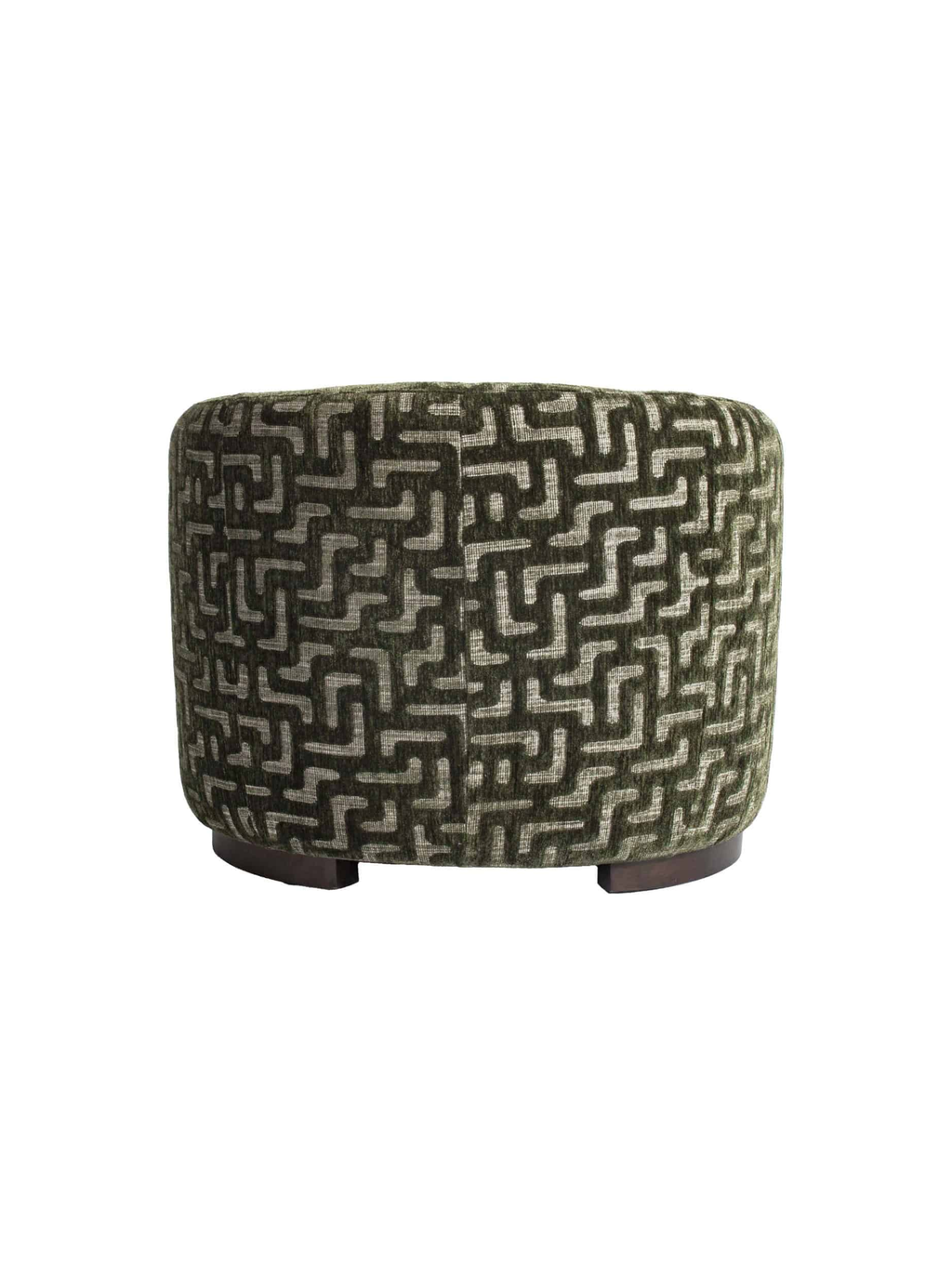 Fauteuil en tissu moss labyrinth et bois