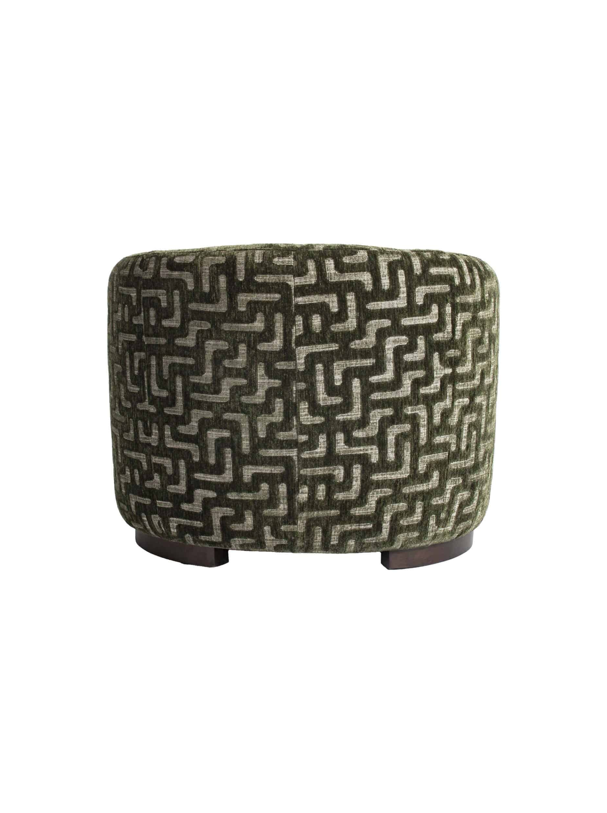 Fauteuil en tissu moss labyrinth et bois