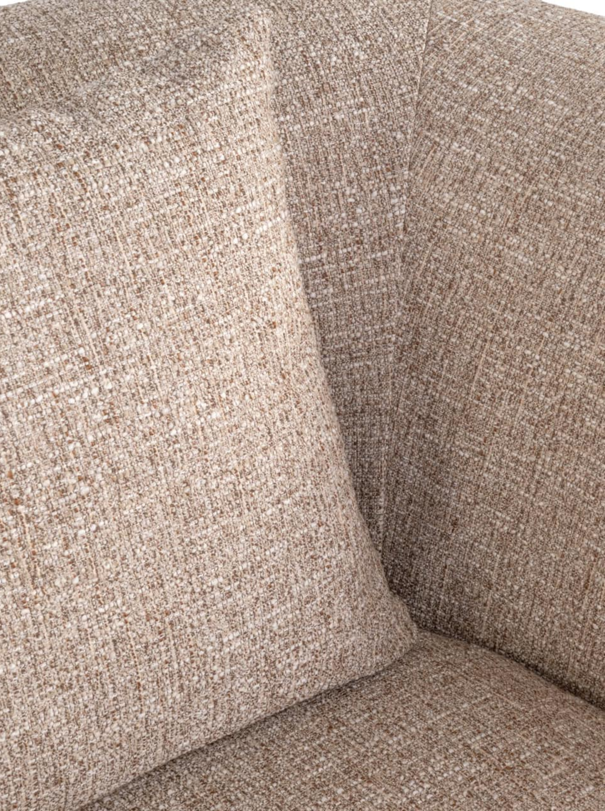 Fauteuil en tissu sand tweed et bois