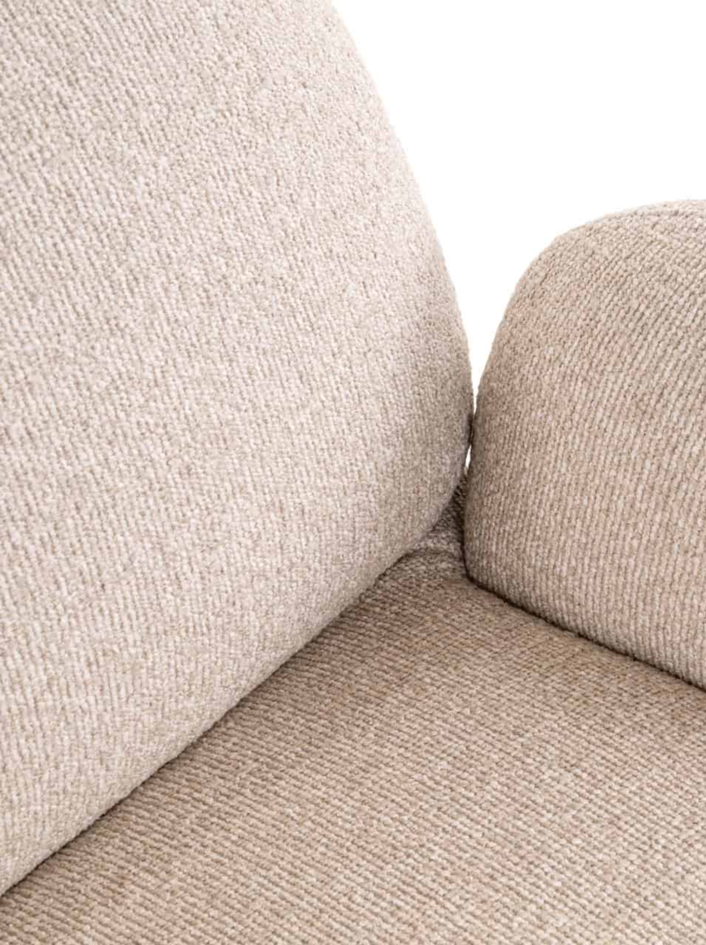Fauteuil pivotant en tissu biscotti et bois