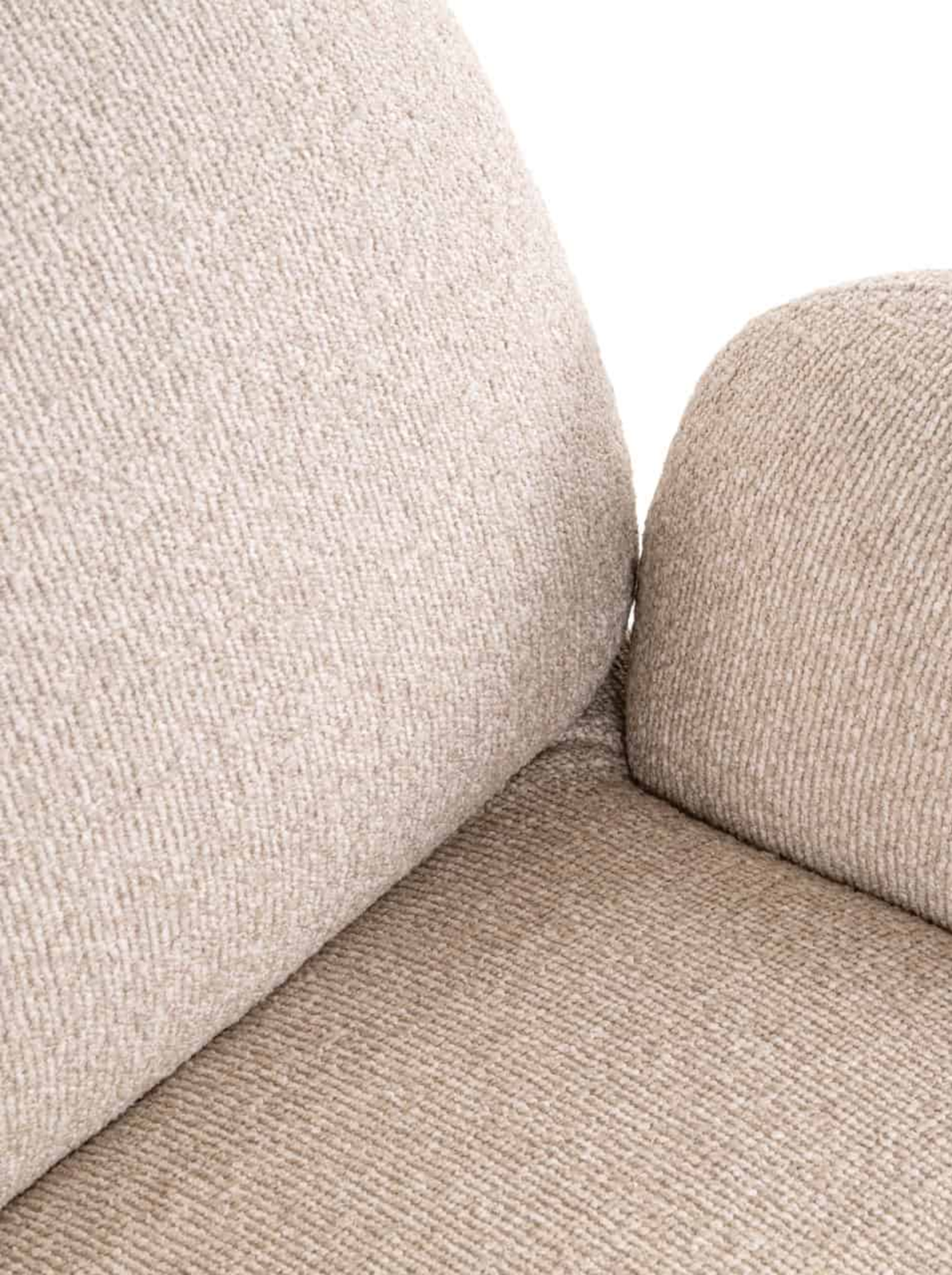 Fauteuil pivotant en tissu biscotti et bois
