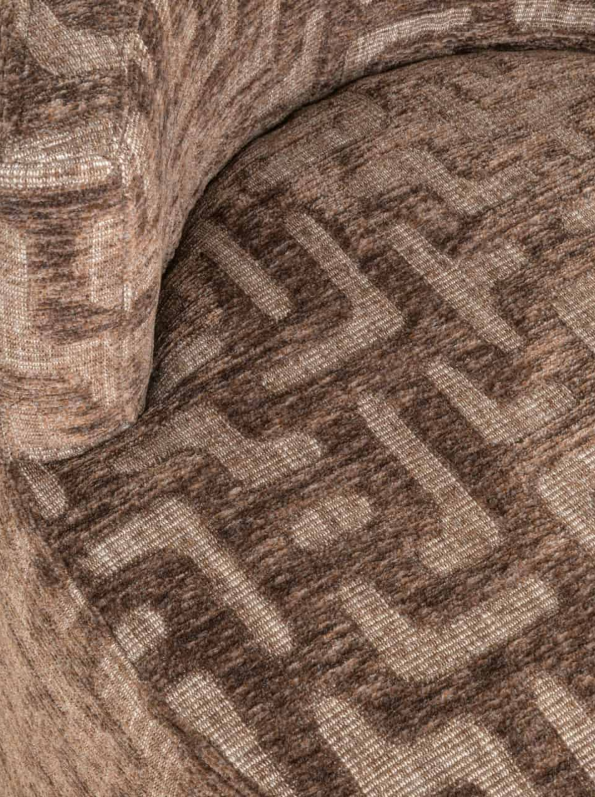 Fauteuil en tissu brown labyrinth et métal