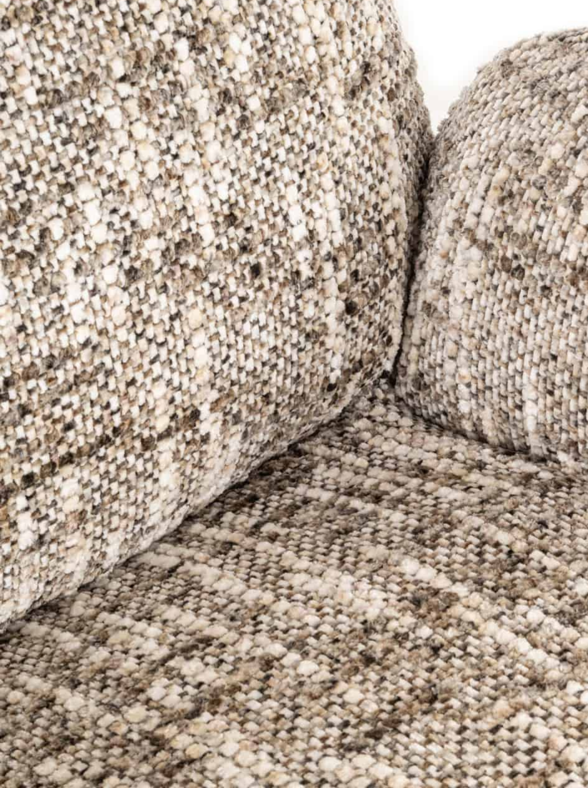 Swivel Armchair in Brown Omara Fabric and Wood
