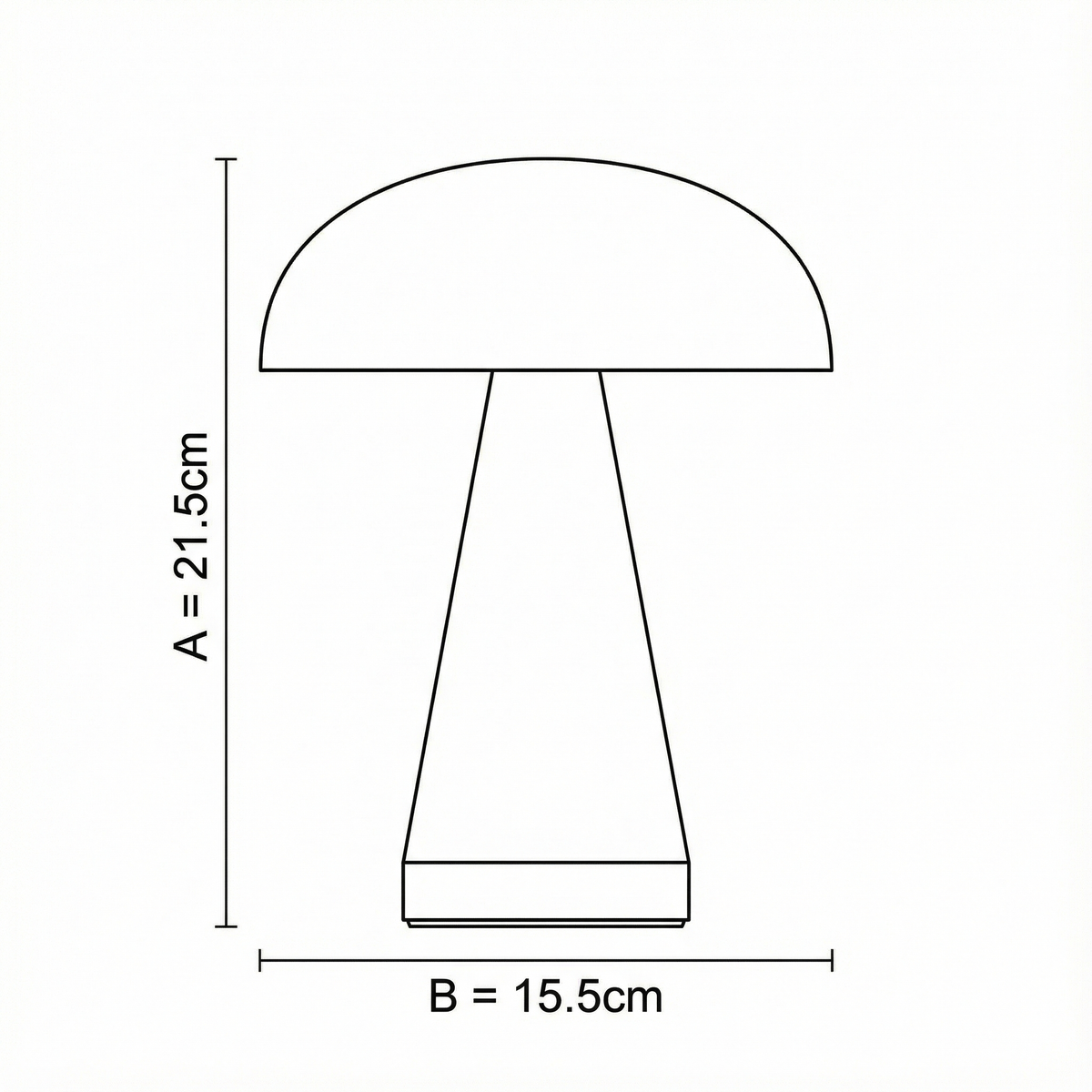 Lampe conique sans fil tactile