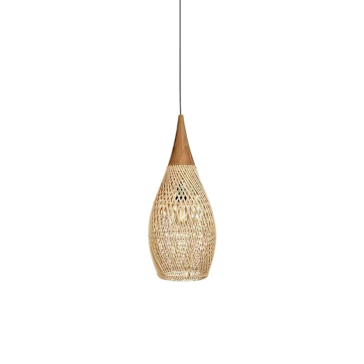 Suspension rotin et bois