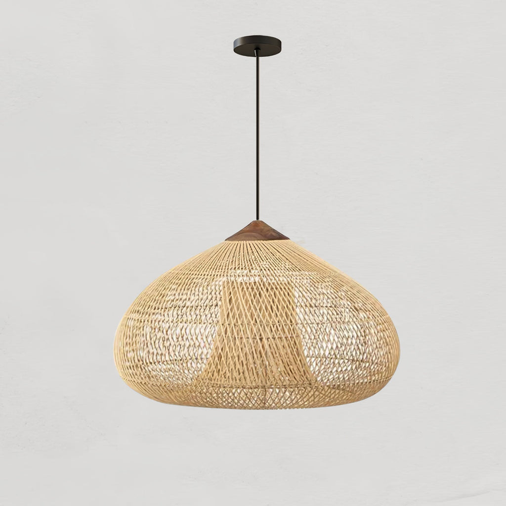 Suspension rotin et bois