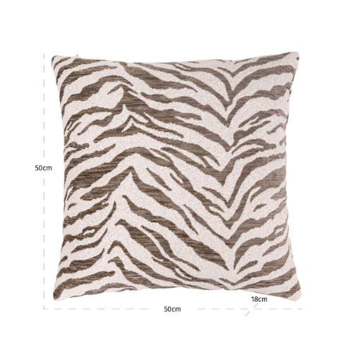 Coussin motif tigré taupe