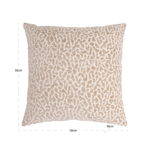 Coussin motif léopard beige