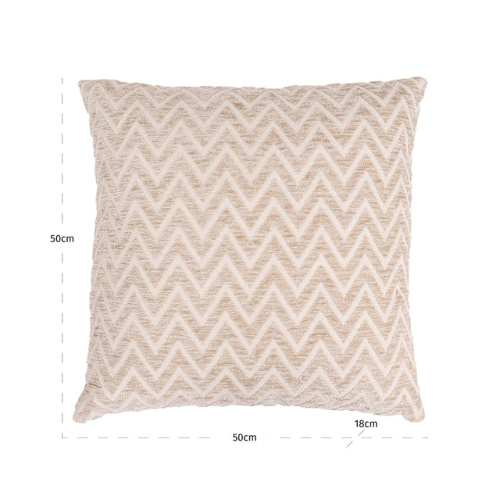 Coussin motif chevron beige