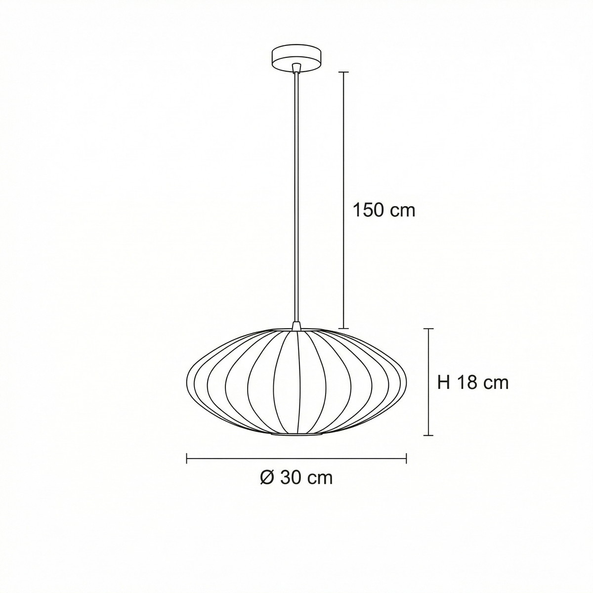 Suspension plissée en tissu
