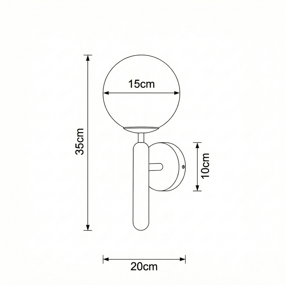 Applique globe en verre opalin