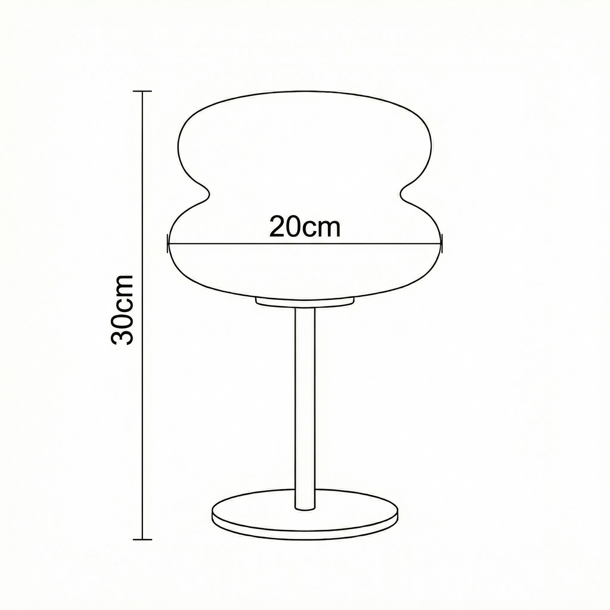 Lampe macaron en verre soufflé