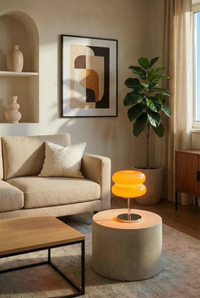 Lampe macaron en verre soufflé