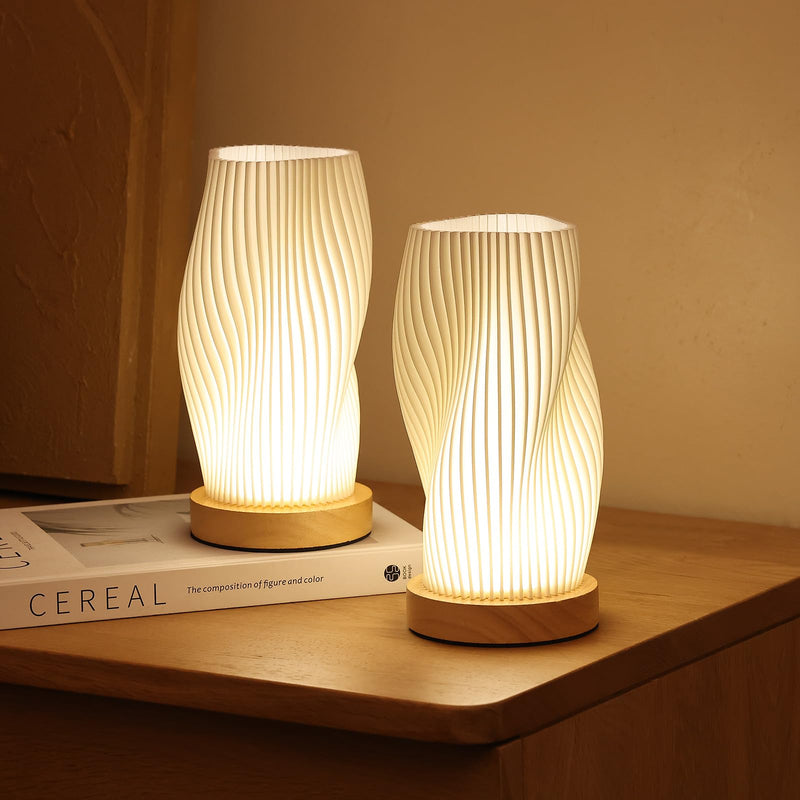 Twisted Japanese-Style Lantern Lamp