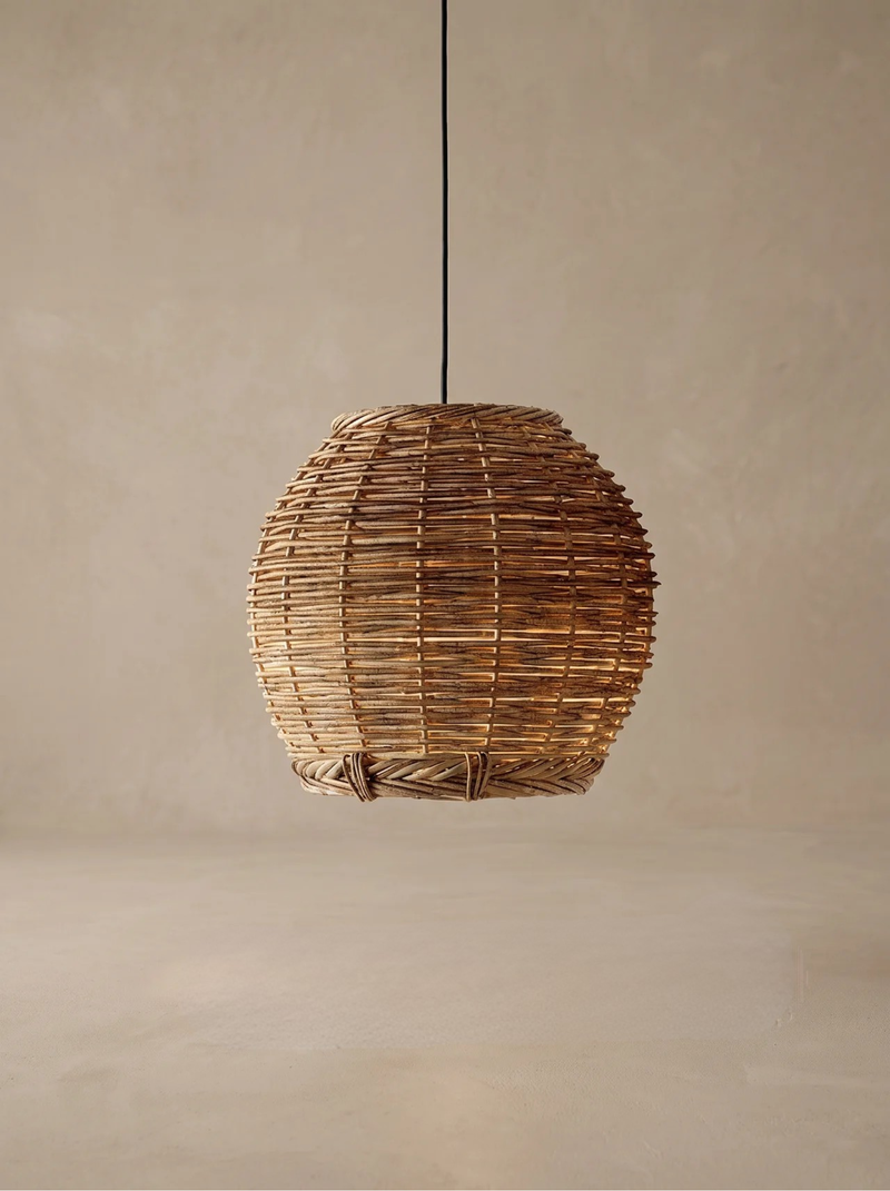 Rustic Vintage Rattan Pendant Light