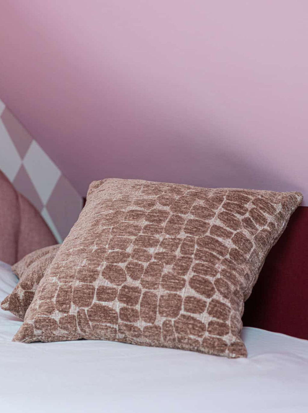 Coussin texturé galet clair