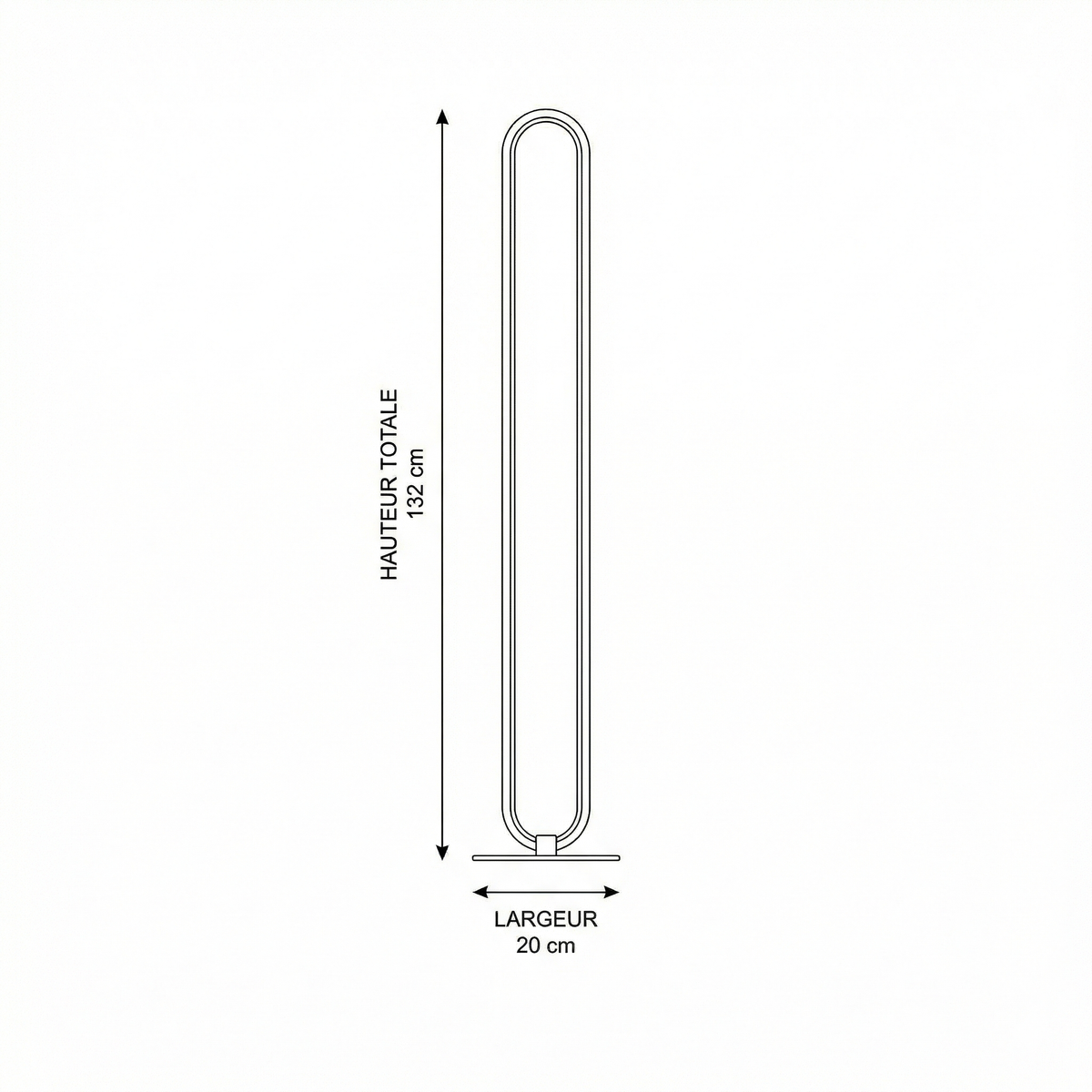 Lampadaire arc en cuivre et acier