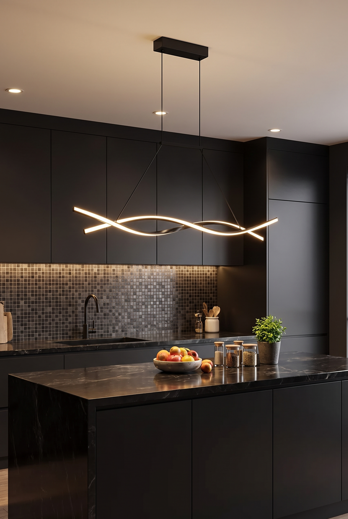 Lustre linéaire LED moderne