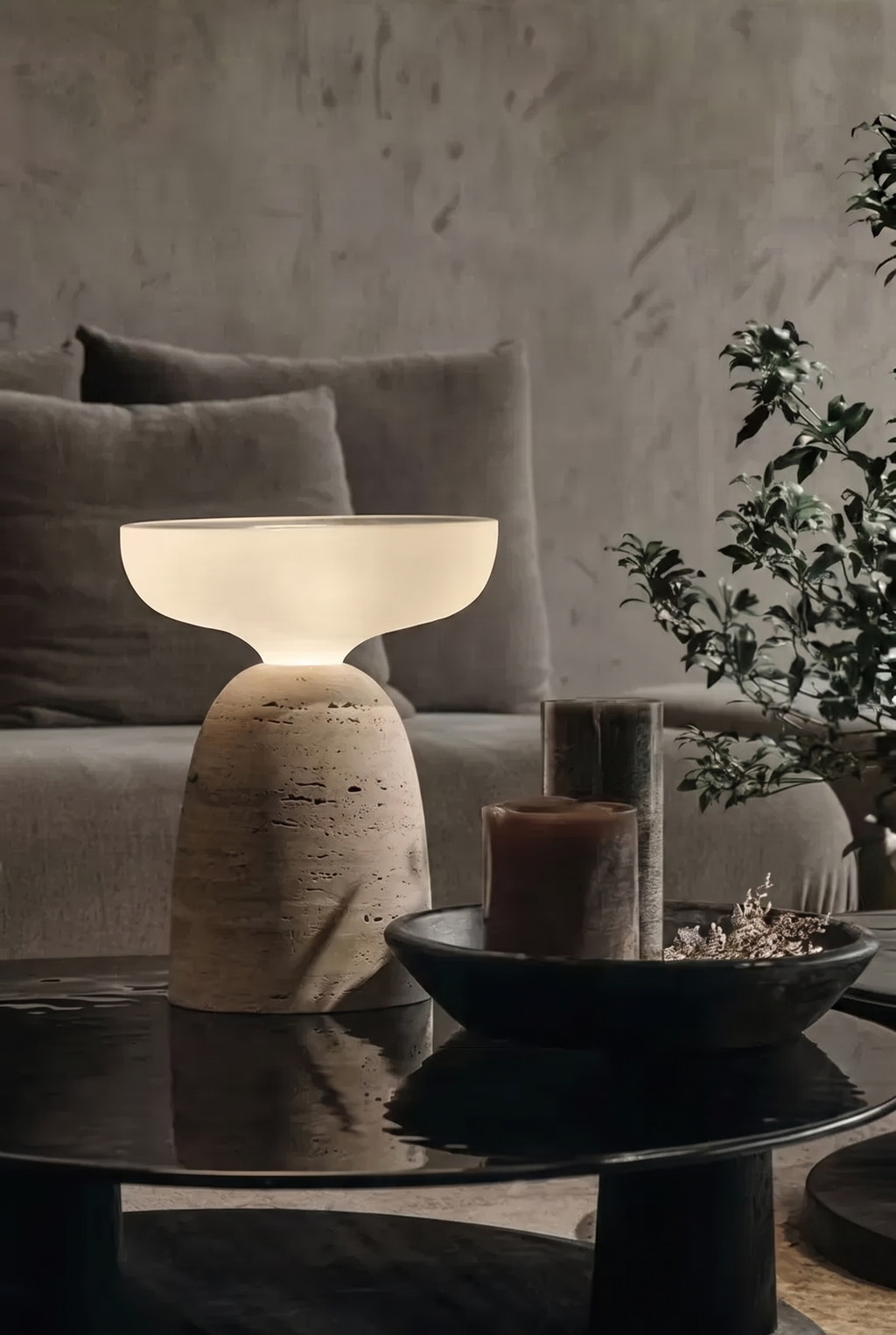 Lampe de table en marbre