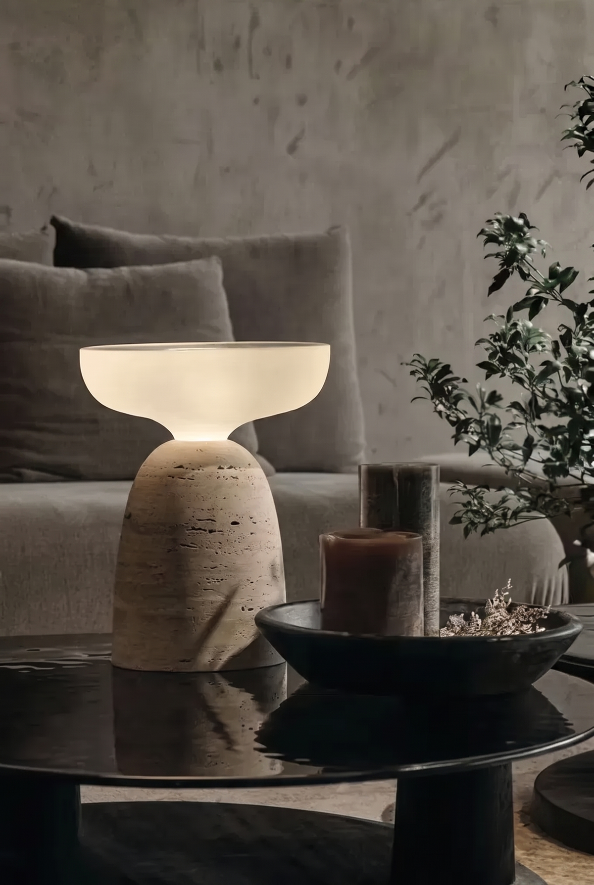 Lampe de table en marbre