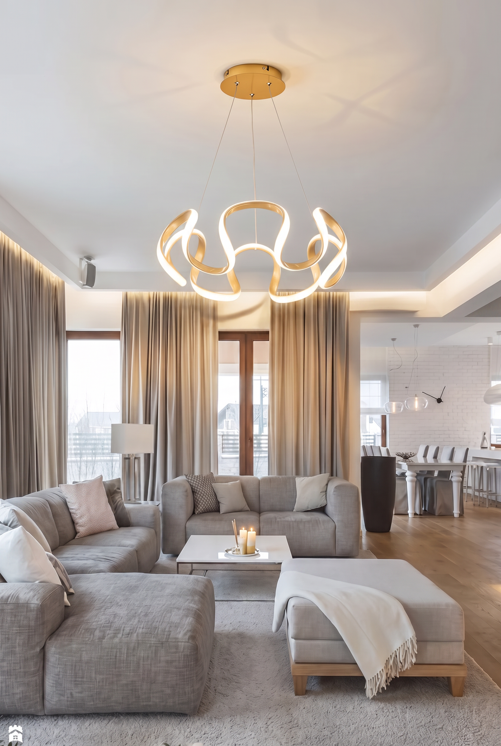 Lustre spiral en LED