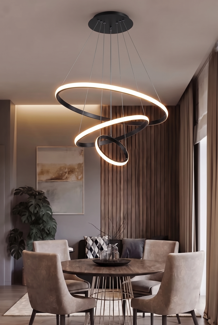 Lustre spiral en LED