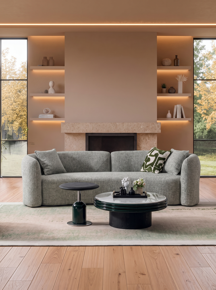 Canapé 3 places en tissu vert sauge