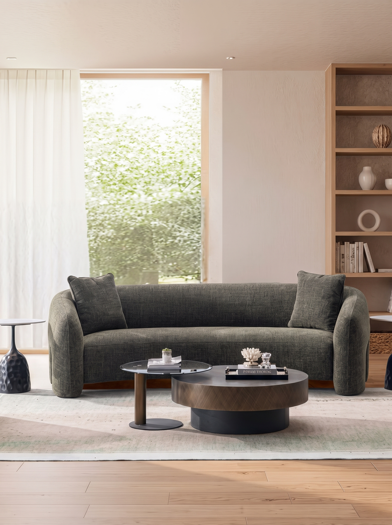 3-Seater Sofa in Green Fabric