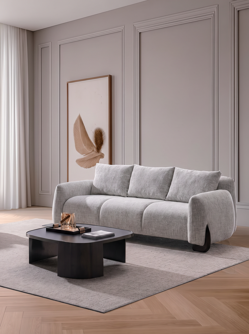3-Seater Sofa in Grey Fabric