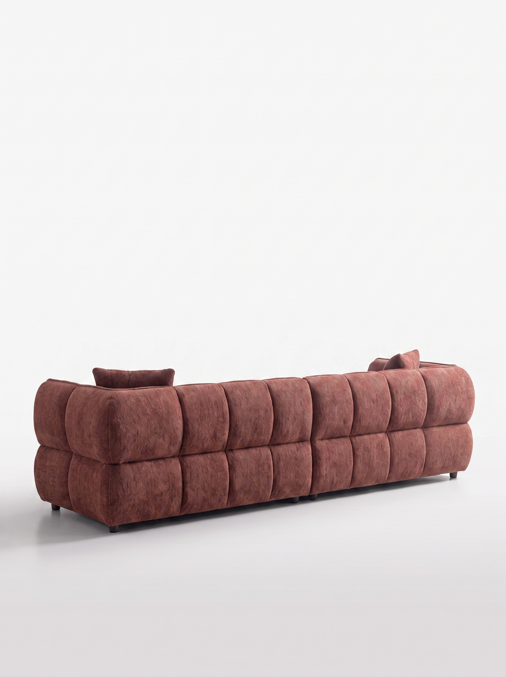 Canapé 4 places en tissu terracotta
