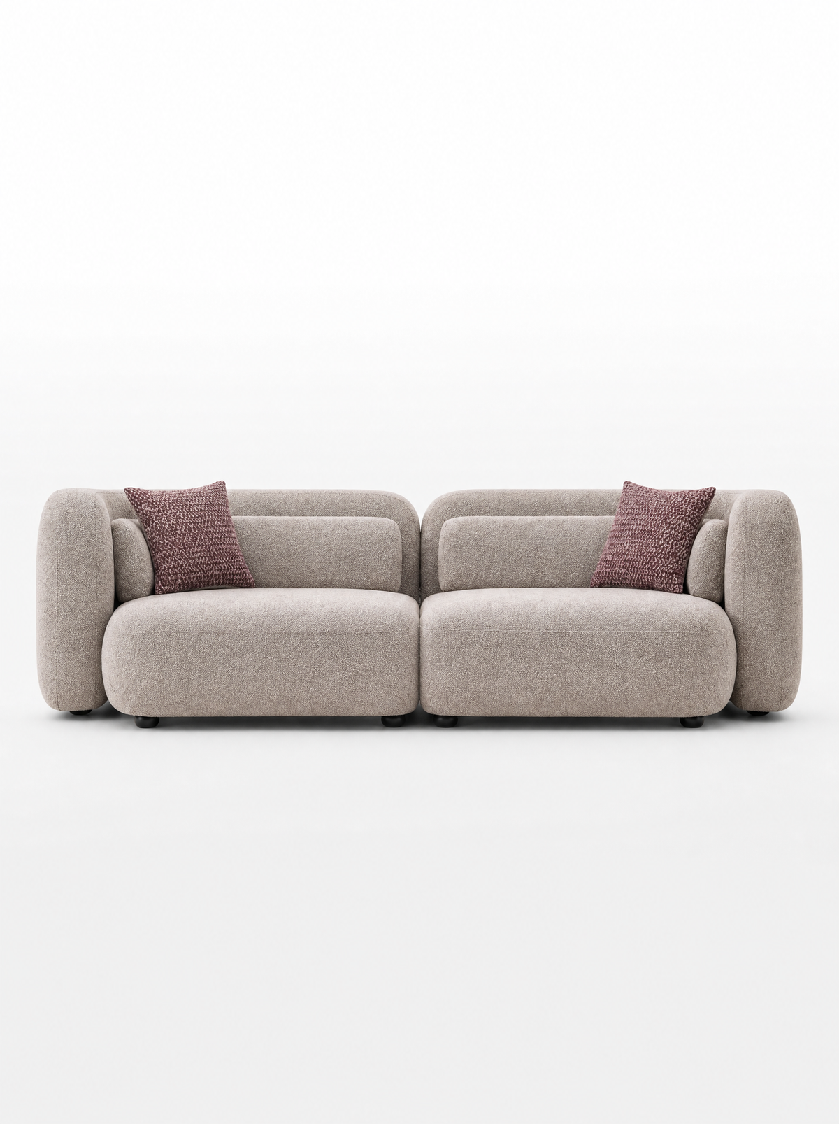 Canapé 3 places en tissu gris taupe