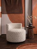 Fauteuil en tissu sand chevron et métal