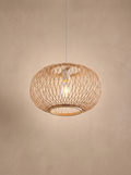 Suspension diffusante en rotin et acrylique
