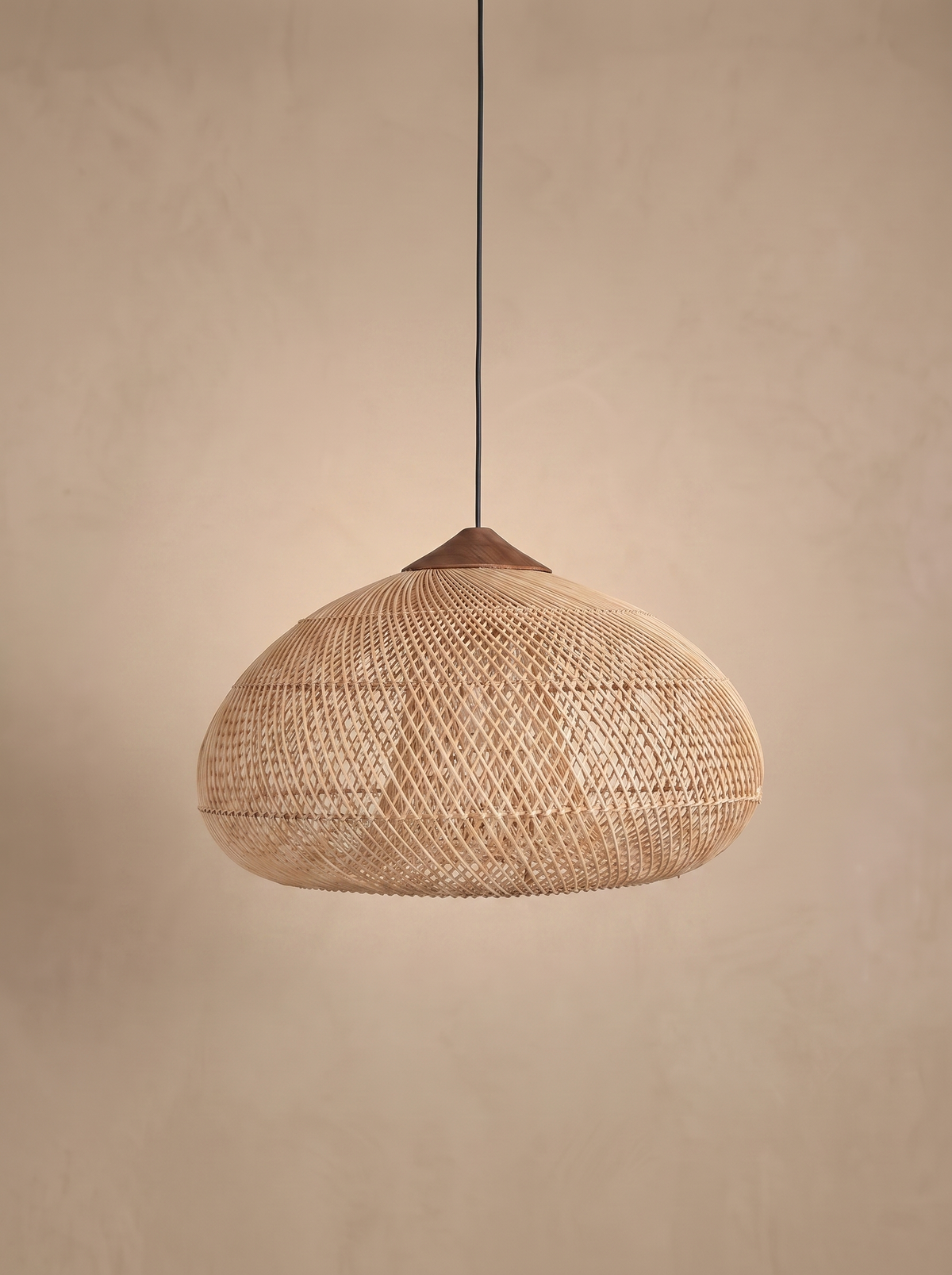 Suspension rotin et bois