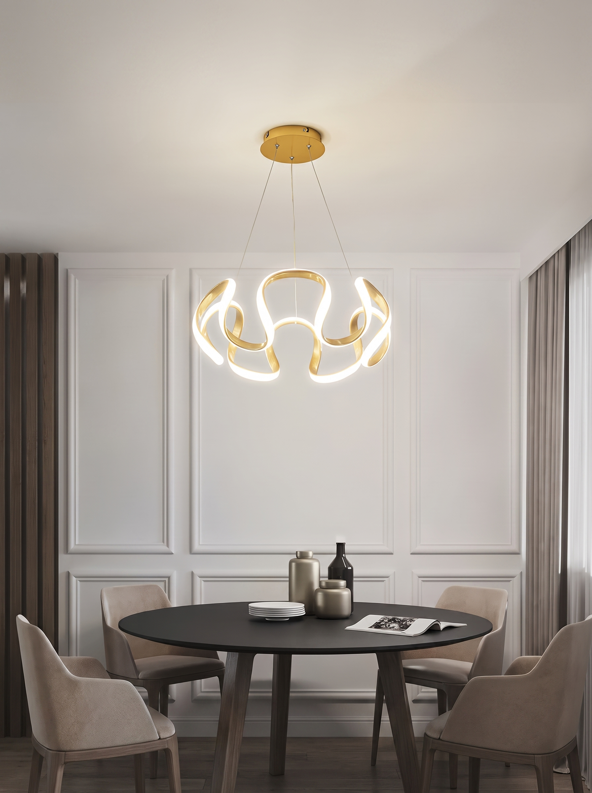 Lustre spiral en LED