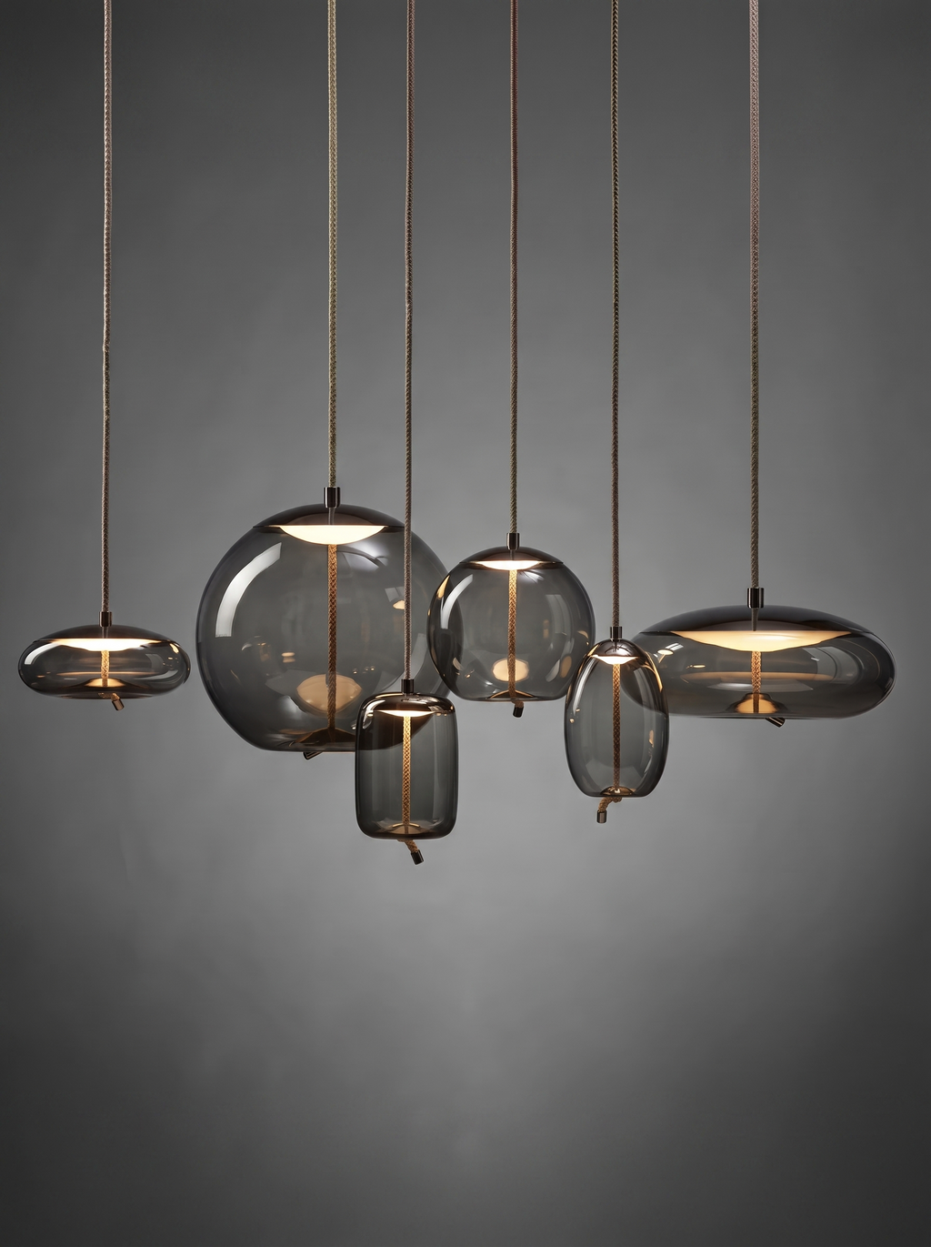 Suspension en verre fumé