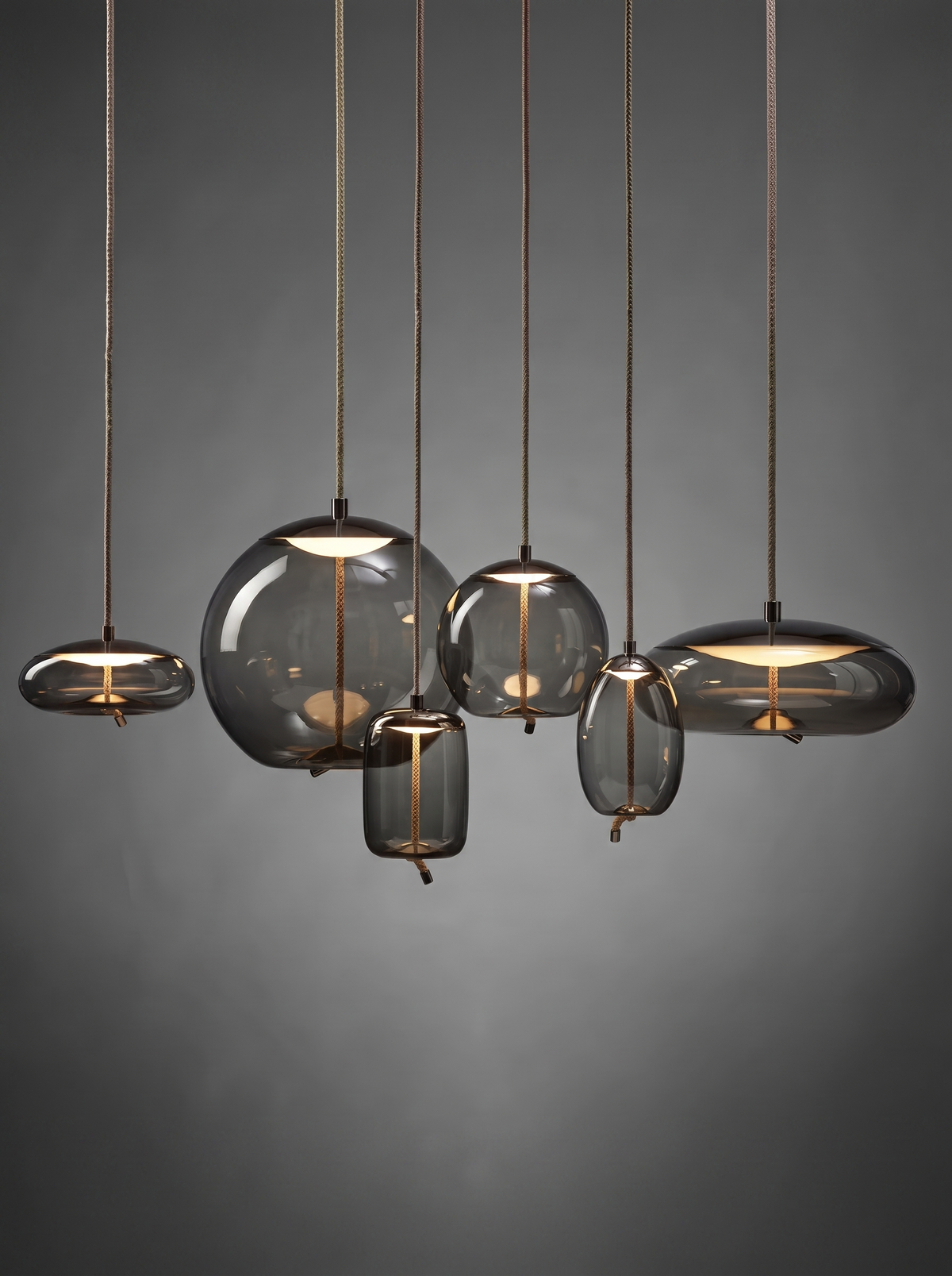 Suspension en verre fumé