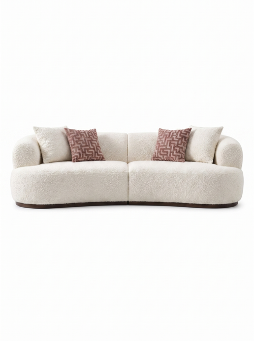 3-Seater Sofa in Ivory Fabric